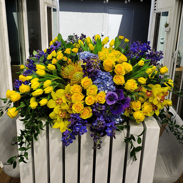 garden elegance casket spray Modern Garden Casket Spray