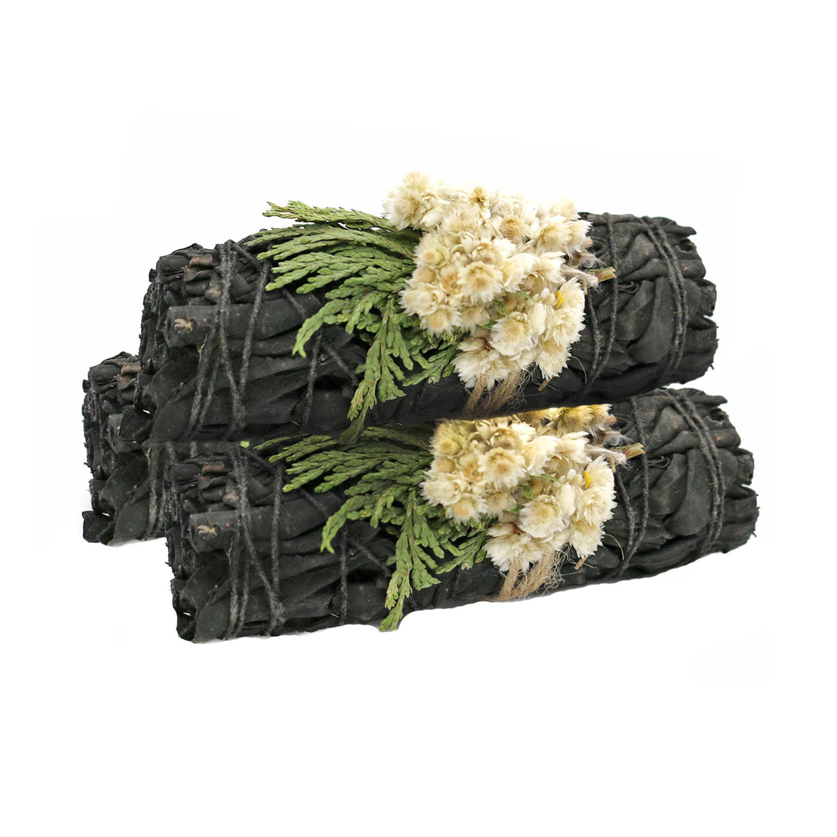 &#39;Midnight Bloom&#39; Floral White Sage Smudge Stick (4 in.)