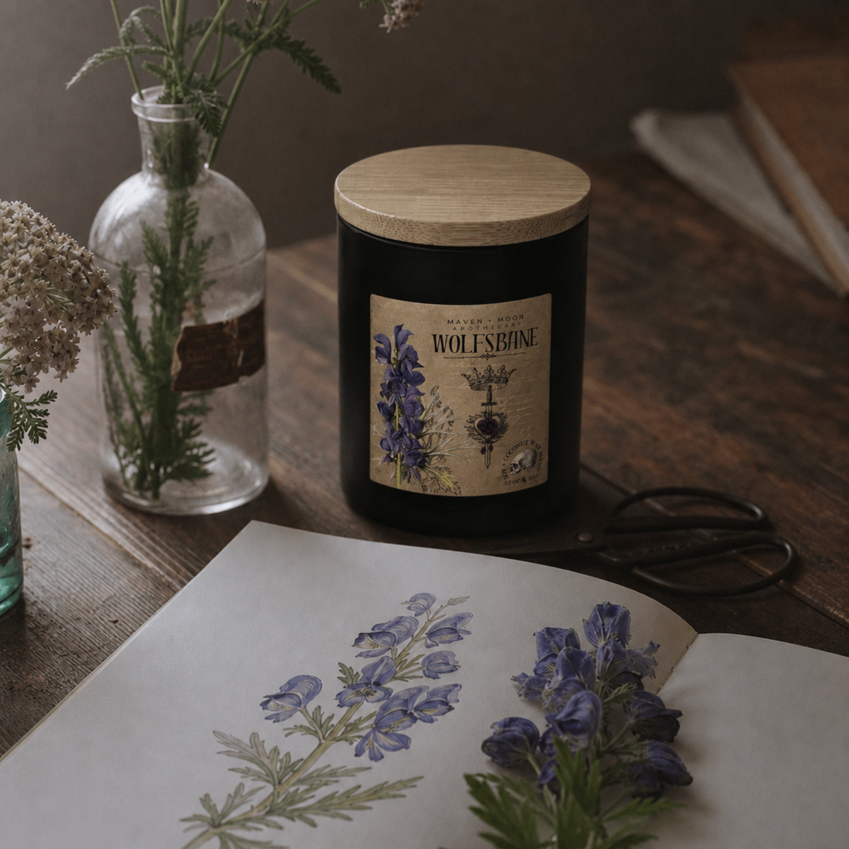 Wolfsbane Botanical Candle | Baneful Herbs Collection | 5.75 oz