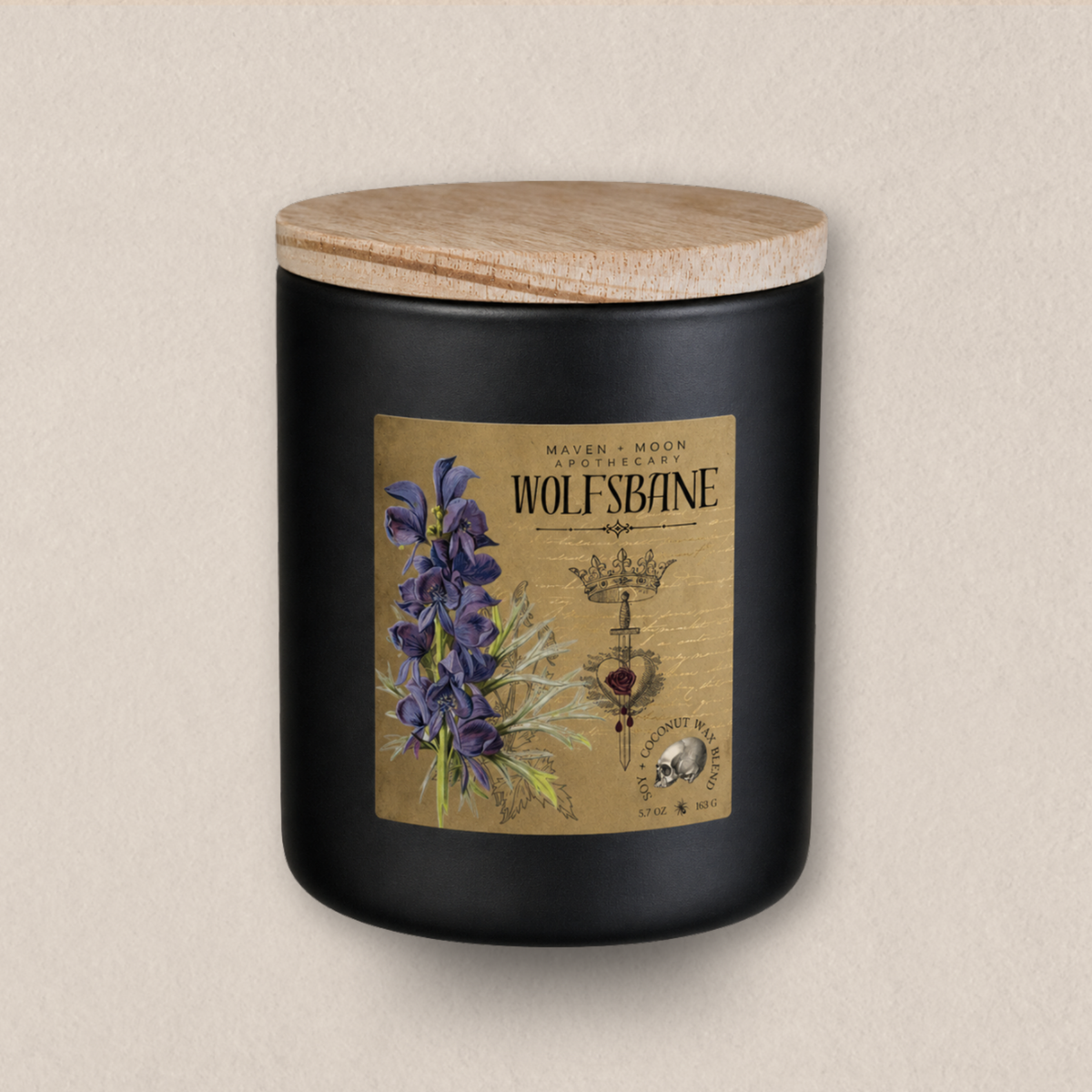 Wolfsbane Botanical Candle | Baneful Herbs Collection | 5.75 oz