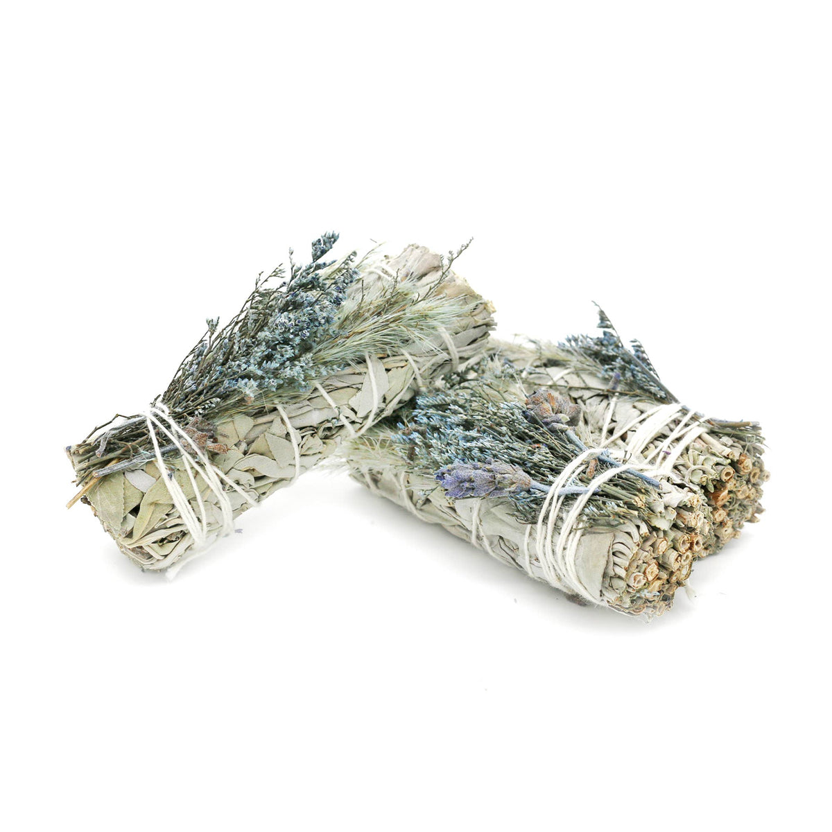 &#39;Blue Bouquet&#39; Floral White Sage Smudge Stick (4 in.)