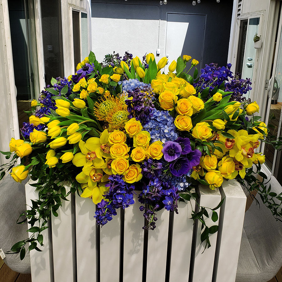 glorious garden casket spray Modern Garden Casket Spray