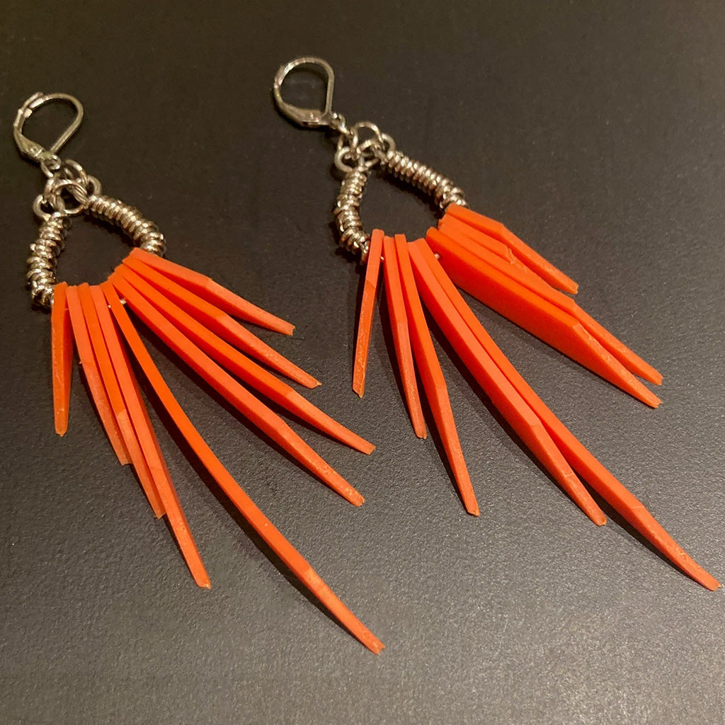 SPIRIT | BLOOD ORANGE FRINGE EARRINGS V.2