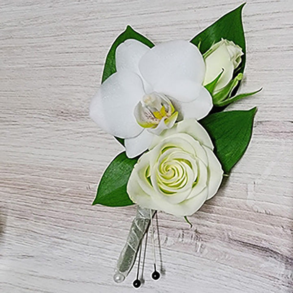 Mini Rose &amp; Orchid Boutonniere