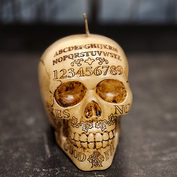 Ouija Skull Candle