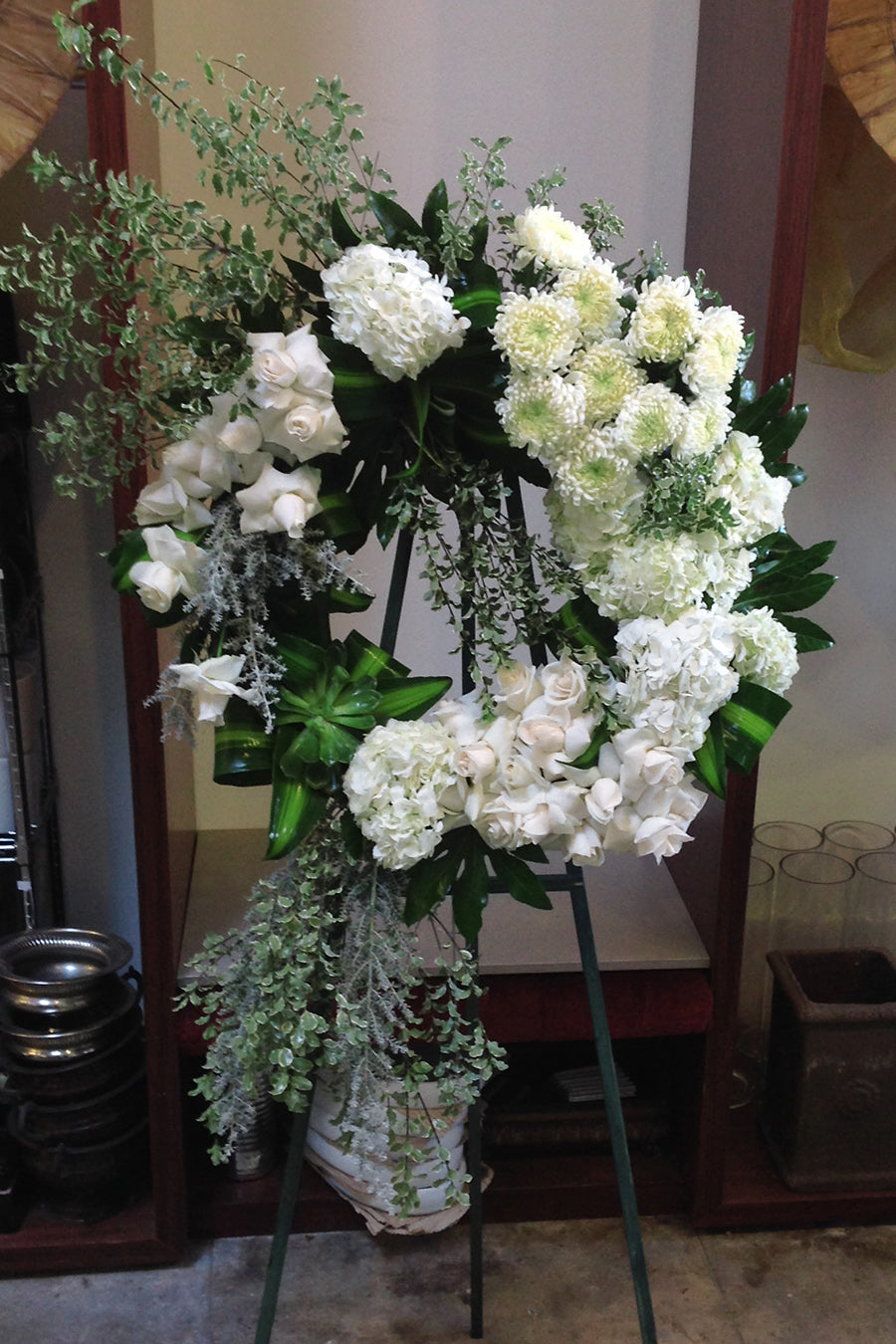 Lush Floral Wreath with Stand