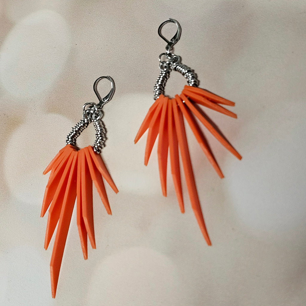 SPIRIT | BLOOD ORANGE FRINGE EARRINGS V.2