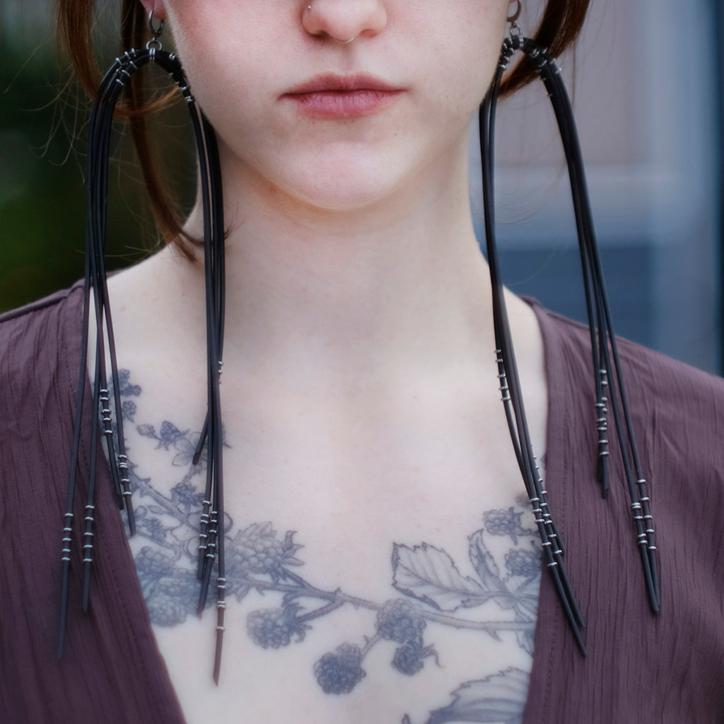 CNIDARIAN | TENTACLE EARRINGS W/STAINLESS ACCENTS