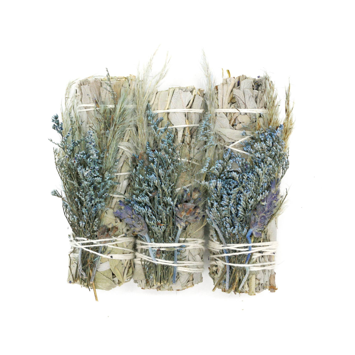 &#39;Blue Bouquet&#39; Floral White Sage Smudge Stick (4 in.)