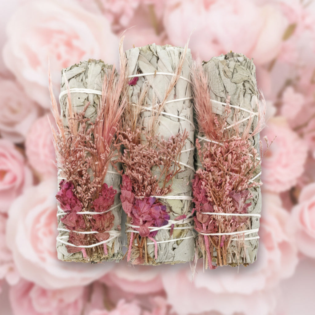 4" White Sage-Pink Bouquet