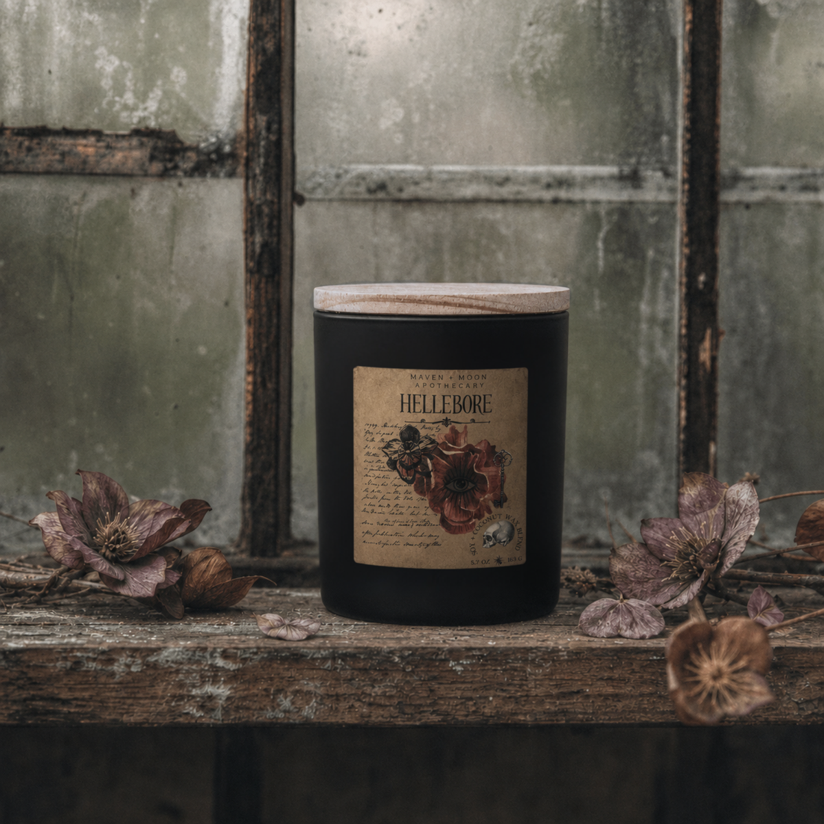 Hellebore Botanical Candle | Baneful Herbs Collection | 5.75 oz.