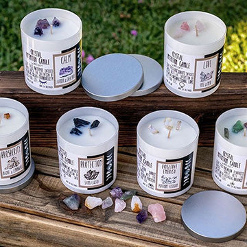 Crystal Intention Candles- (9 Varieties)