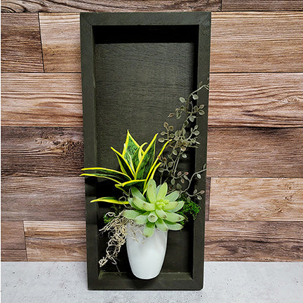 succulent hangers Faux Succulent Wood Wall Hanger